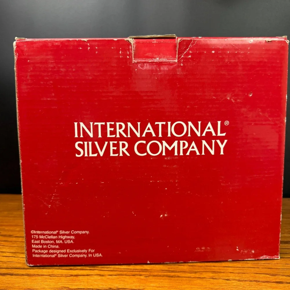 International Silver Company Jewelry Box, Cream Beaded Tassel Fabric Chest NWT